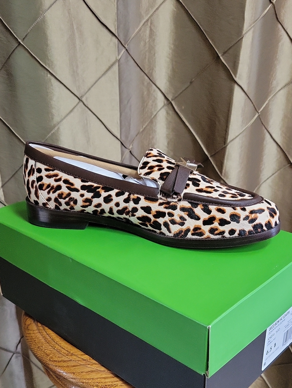 NWT- Kate Spade New York ‘Deco’ Downtown Leopard Calf-Hair Loafer - Picture 4 of 10